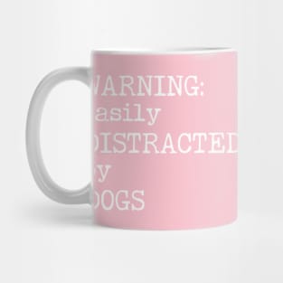 Easily Distracted By Dogs Funny Dog Lovers Gift Typewriter Design Mug